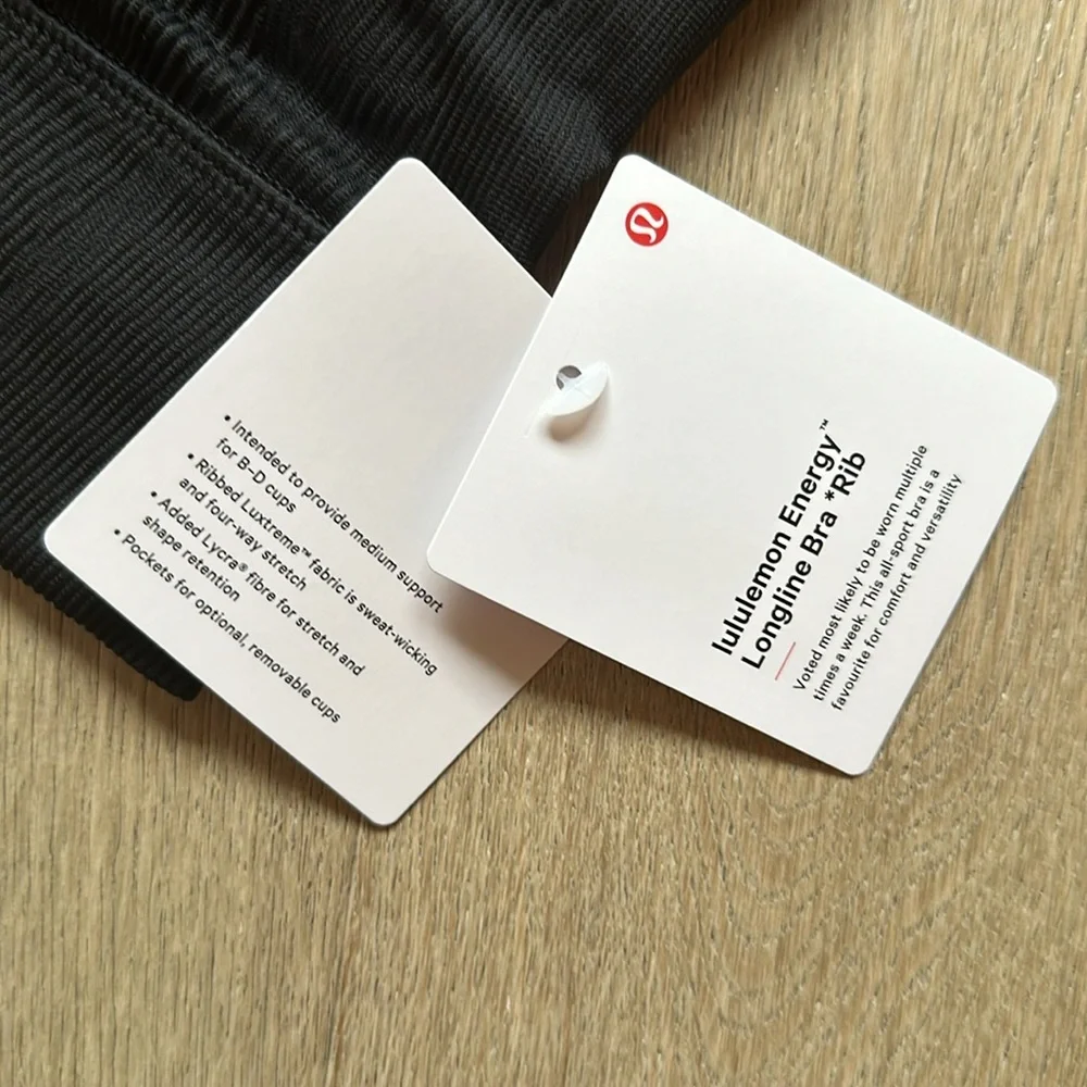 NWT energy longline bra ribbed black size 6 lululemon - Picture 5 of 12